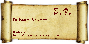 Dukesz Viktor névjegykártya